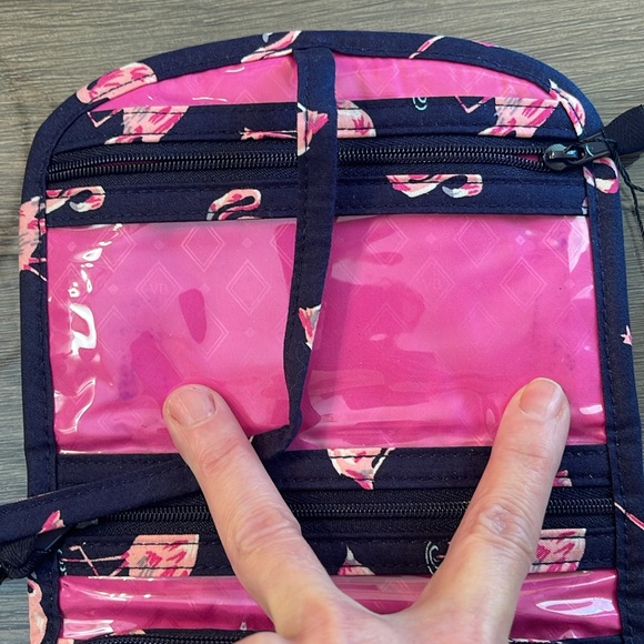 Vera Bradley Flamingo Fiesta Jewelry Case, Coin Purse, Medium Cosmetic Bag NWT - Picture 4 of 17